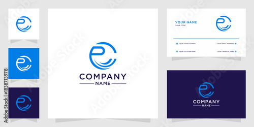 pc Lettermark Circle Logo Modern Design for Company Branding