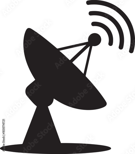 Satellite dish communication antenna for transmitting and receiving signals symbol