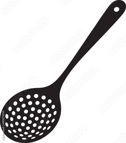 Skimmer Spoon Flat Vector Illustration Kitchen Utensil Cookware Cooking Culinary