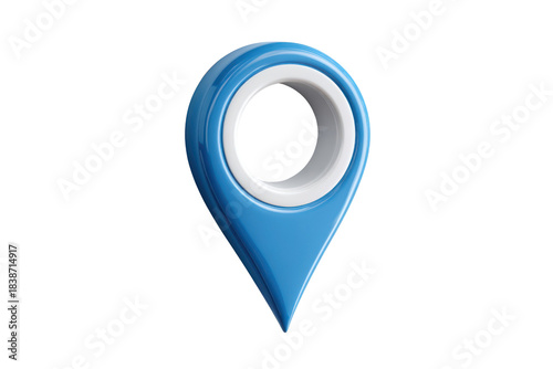 Free Download Blue and white 3 D map pin location marker isolated on black image, Isolated On Transparent Background, Png Cut Out - GFXLoad