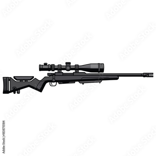 assault rifle isolated on white