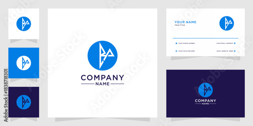 Modern BP Letter Monogram Logo and Business Card Branding