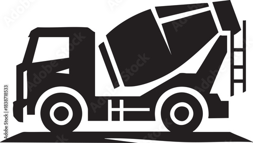 Cement mixer truck silhouette icon