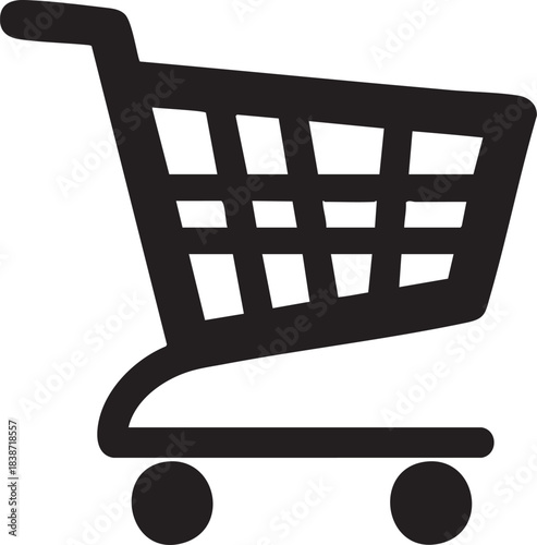 Shopping cart icon black silhouette