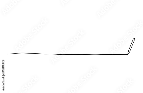 線画・鉛筆で書いている手書きのまっすぐな長い装飾線