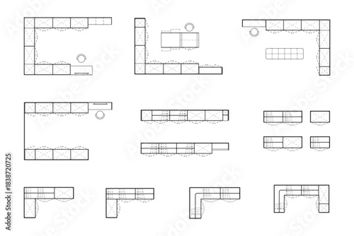 10 Collections Detailed Architectural Wardrobe and Storage Cabinet Layouts Set