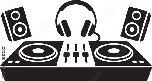 Turntable Dj Device Entertainment Mixer Record Sound Audio Console Equipment