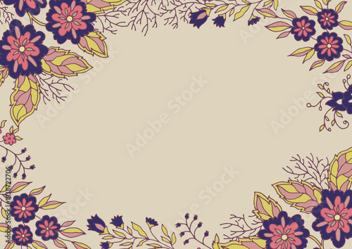 Cream Background Decorative Floral Frame
