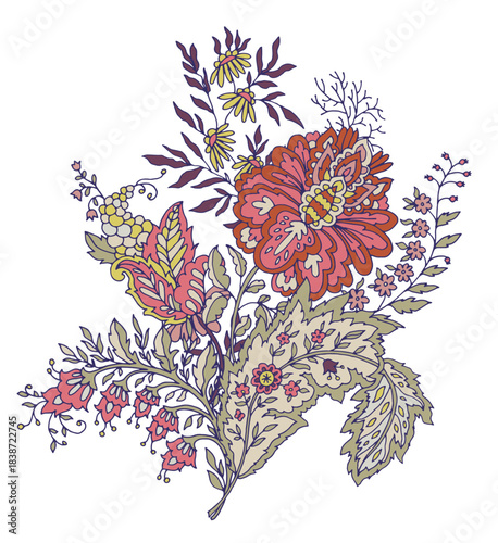 Botanical Floral Bouquet Vector Clipart