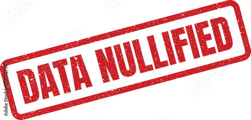 Red grunge rubber stamp mark with DATA NULLIFIED text indicating invalidation or cancellation status