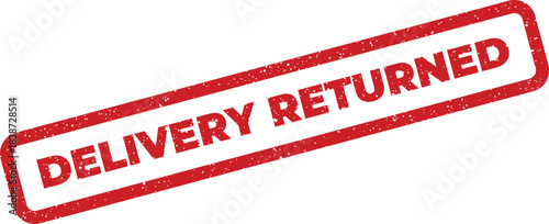 Red grunge textured rubber stamp indicating a delivery package has been returned