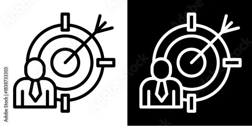 Goal Alignment  Icon Set White Style Collection