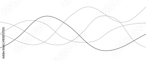 Abstract wavy black and white curved lines.
