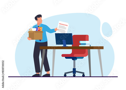 Job resignation from work stock illustration