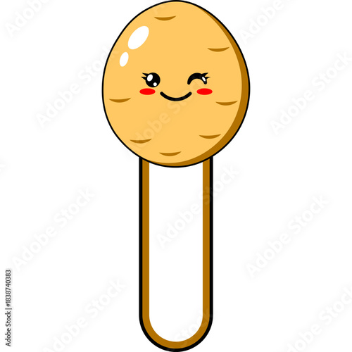 Vector Potato Bookmark Flat Design Illustration
