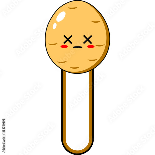 Vector Potato Bookmark Flat Design Illustration