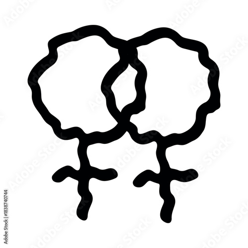 Hand drawn lesbian identity sign Symbol used to represent sex and gender