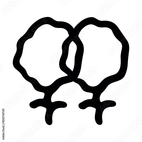 Hand drawn lesbian identity sign Symbol used to represent sex and gender