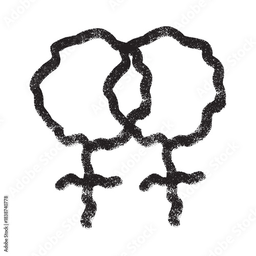 Hand drawn lesbian identity sign Symbol used to represent sex and gender