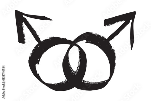 Hand drawn homosexual identity sign Symbol used to represent sex and gender