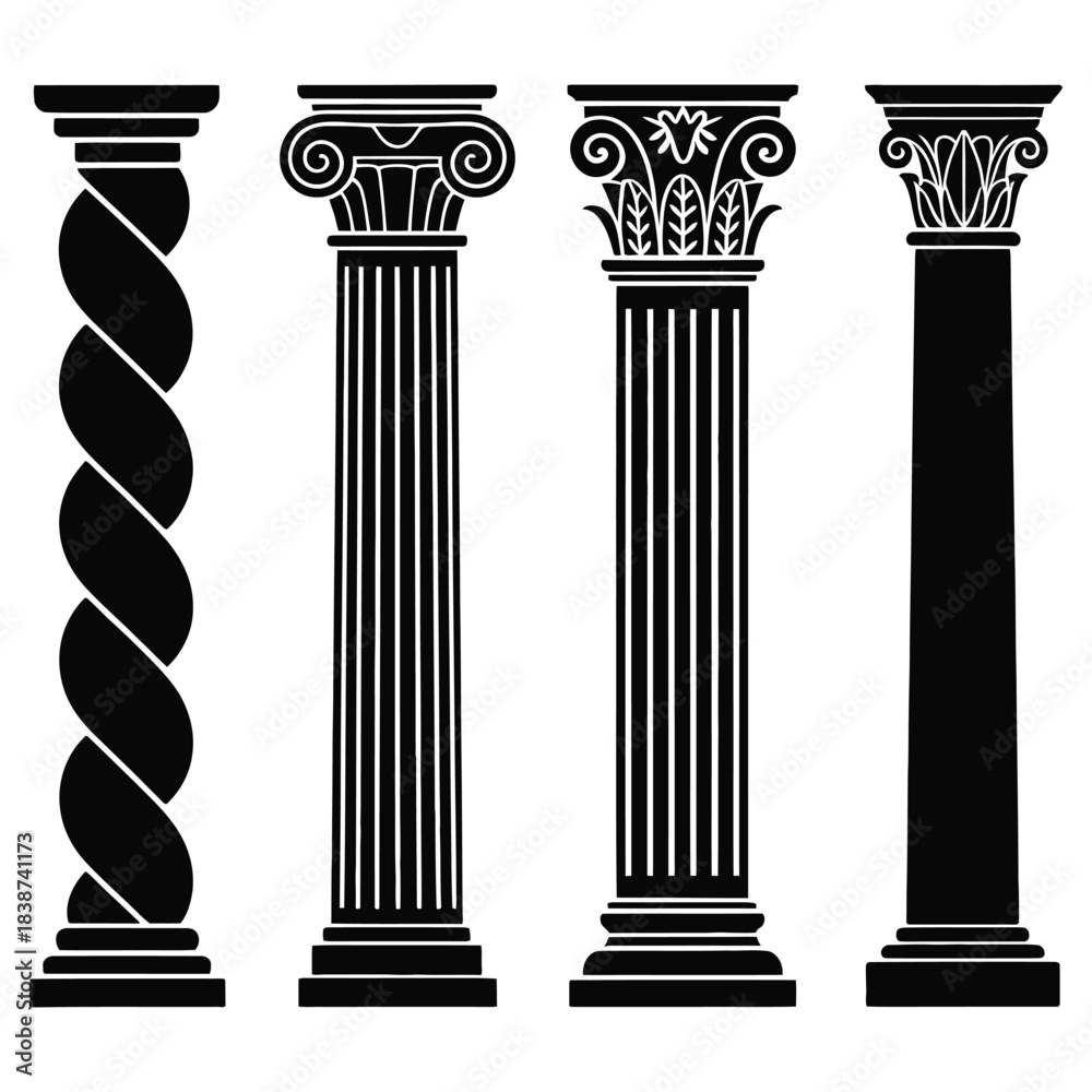 Obraz premium ancient greek column isolated