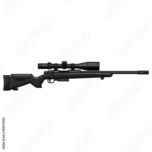 assault rifle isolated on white