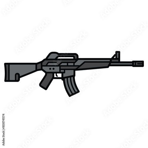 assault rifle isolated on white