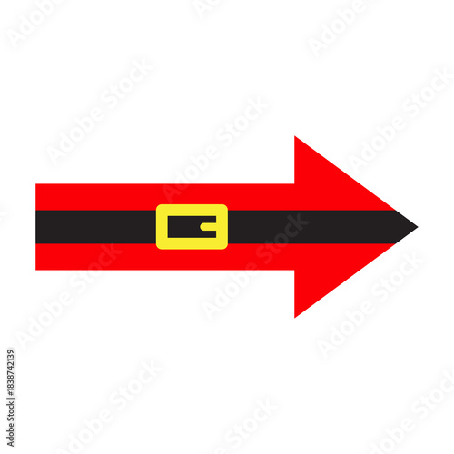 Bright Red Santa Claus Belt Arrow Christmas Pointer Clipart