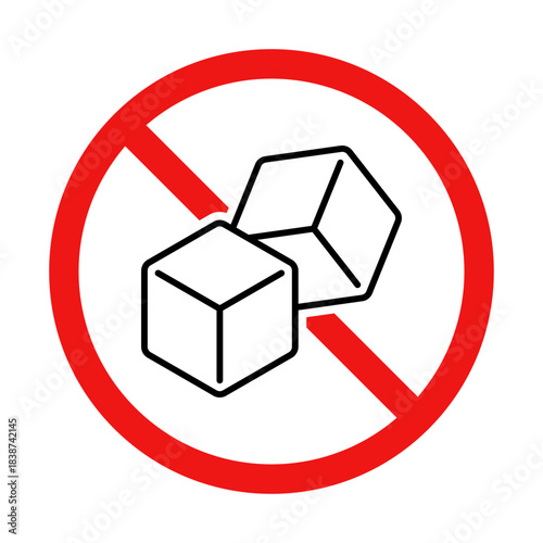 No Sugar Sign on White Background