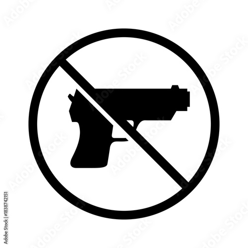 Black and White No Gun Sign