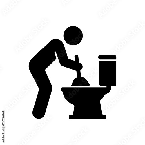 Toilet Clog Plunger Repair Icon