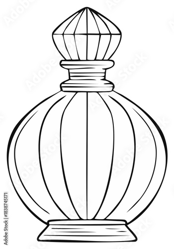 Elegant Line Art Perfume Bottle Design for Coloring Pages and Beauty Projects