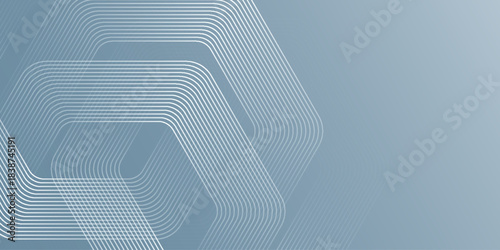 Abstract hexagon lines on gray background. Geometric stripe line art design for poster, brochure, cover, website, banner. EPS10