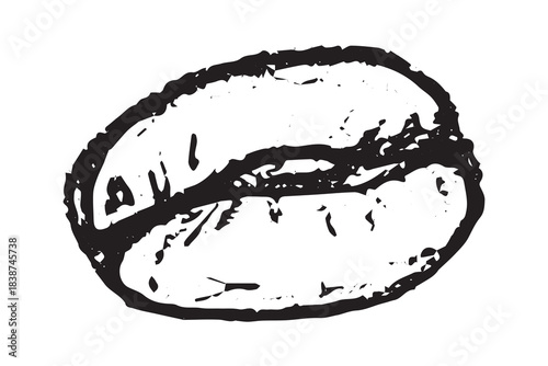 Hand drawn fresh roasted coffee bean Arabica robusta seed doodle Single element for print, web, design, decor