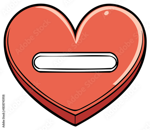 Red Heart with Minus Sign Graphic