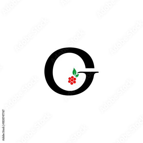 Letter G Monogram with Coffee Berries Logo
