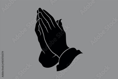 Praying Hands Graphic Silhouette