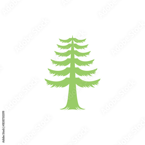 Stylized Light Green Coniferous Tree Icon