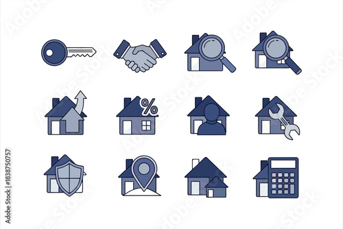 Real Estate Property Management Icons