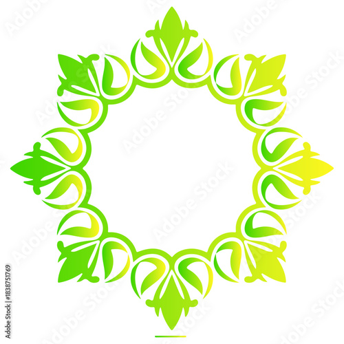 Vibrant Gradient Ornamental Frame with Intricate Floral Motifs