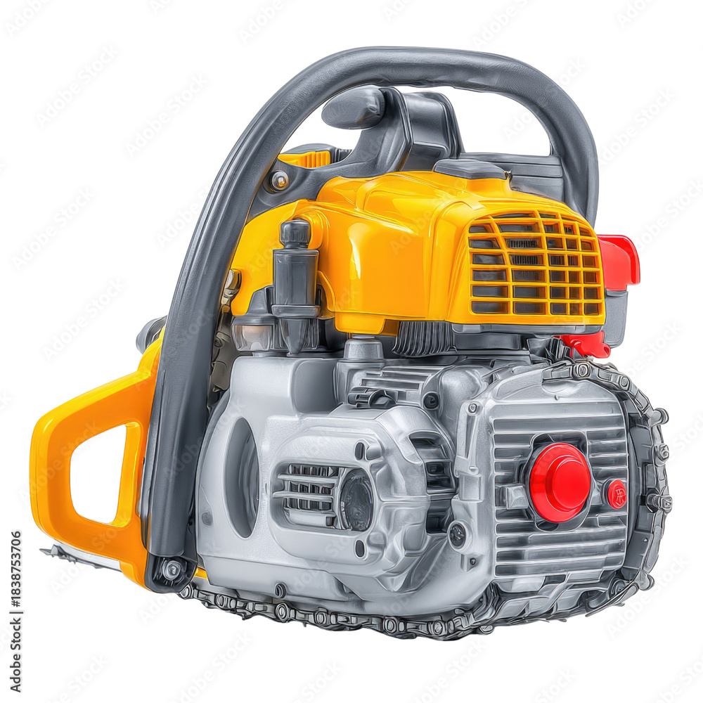 Fototapeta premium High-Quality Chainsaw with Powerful Engine and Durable Design for Outdoor Cutting Tasks and Woodworking Projects