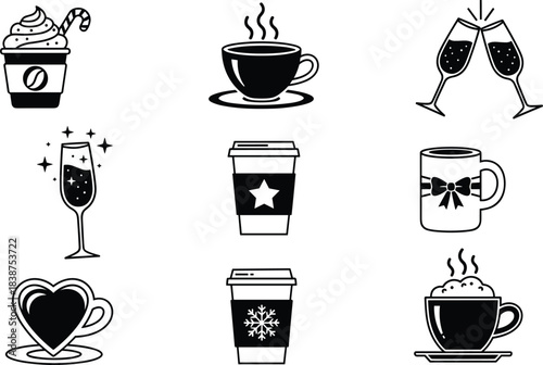 Ultimate Holiday Vector Mega Bundle, Nativity, Drinks, Cabin, Santa, Lights, Ornaments, Bells, and Family Graphics Collection.