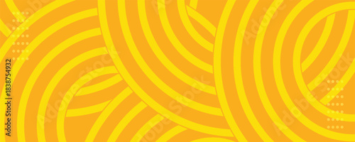 Pasta background, spaghetti abstract geometric pattern. Macaroni yellow poster. vector