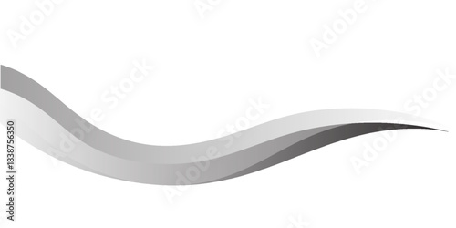 Elegant Gray Wave Ribbon Design for Branding, Backgrounds, and Modern Presentations