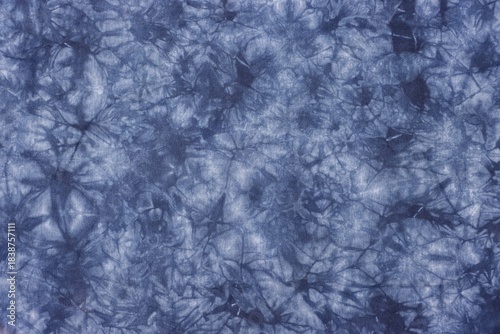 Blue tie dye cotton fabric texture background