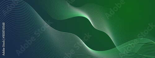 A Modern Green Wave Design With Smooth Curves on Abstract Background Design