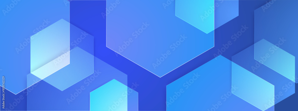 Obraz premium blue gradient stylish geometric abstract layered background