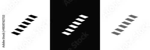 Background staircase or steps. Ladder, symbol of rise, upward movement or advancement in work. Steps denoting development, knowledge and skills or improvement. Vector illustration. EPS 10 .