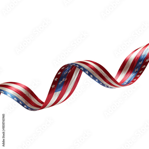 Red, White, and Blue Ribbon Morphing into USA Flag Design