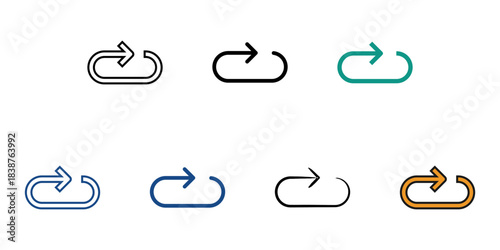 Repeat icon set multiple style vector collection. Editable Stroke 
